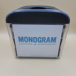 Interfold Napkin Dispenser Table Top Black Plastic Monogram Cleaning Disposables